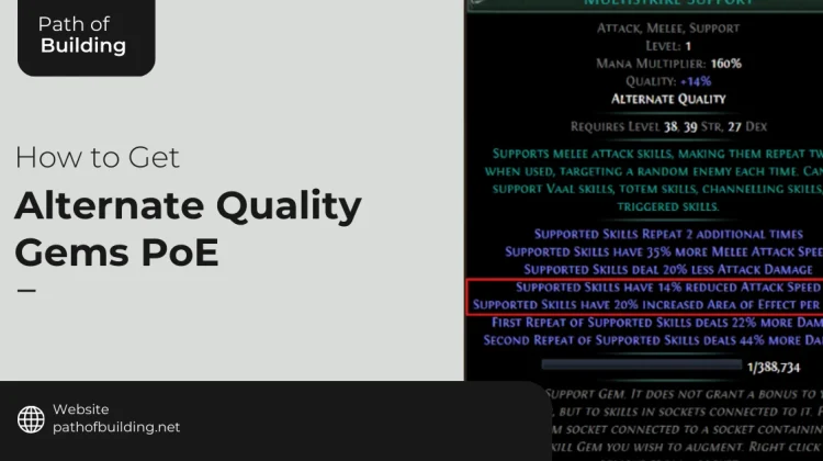 How to Get Alternate Quality Gems PoE
